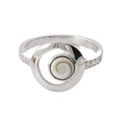 Bague Argent Rhodie il De Sainte Lucie Design Cercle