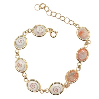 Bracelet Œil De Méditerranée Plaqué Or