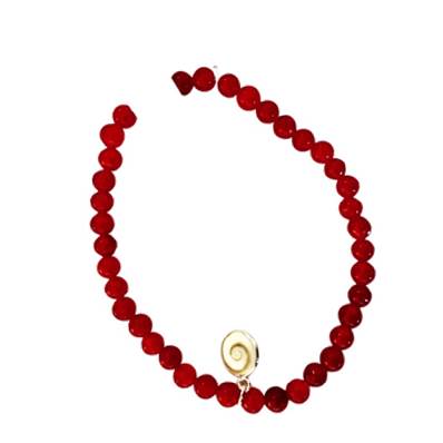 Bracelet Élastique Agate Orange Et Œil De Sainte Lucie
