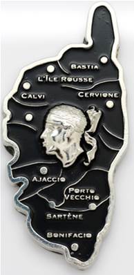 Magnet métal Corse villes en relief