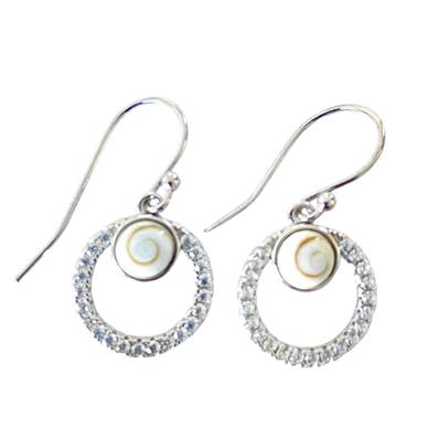 Boucles D’oreilles Œil De Sainte Lucie Cercle Pavé Argent 925