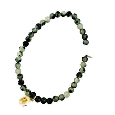 Bracelet Élastique Jade Burmar Et Œil De Sainte Lucie