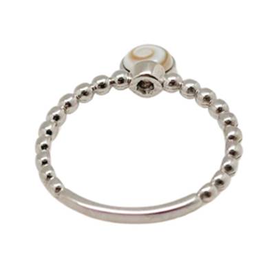 Bague Argent Rhodiée Perles Et Pendentif Œil De Sainte Lucie