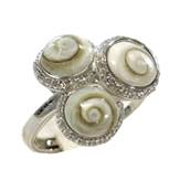 Bague Argent 925 rhodi  Triple il de Sainte-Lucie