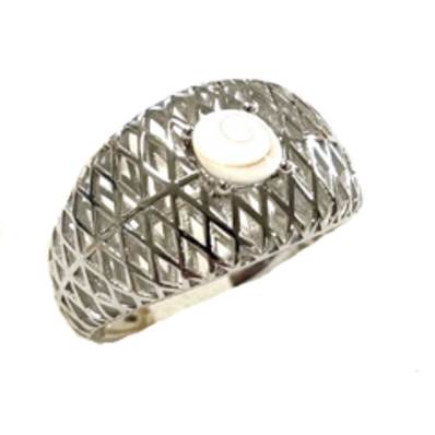 Bague Argent Rhodiée Œil De Sainte Lucie Striée