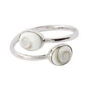Bague Argent Rhodie Double il De Sainte Lucie Ovale