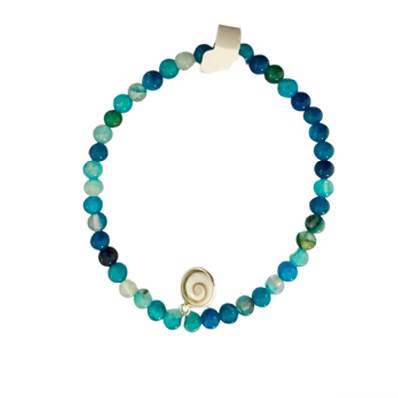 Bracelet Élastique Quartz Bleu Et Œil De Sainte Lucie