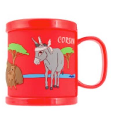 Mug plastique rouge Corsica – Âne et sanglier