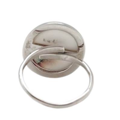 Bague Argent Rhodiée Œil De Sainte Lucie Ovale