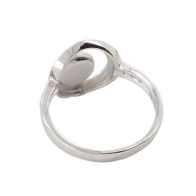 Bague Argent Rhodiée Œil De Sainte Lucie Design Cercle