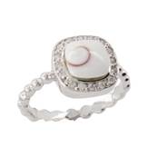 Bague Argent Rhodie il De Sainte Lucie Carr Pav