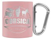 Tasse Corsica mtal 220 ml  rose avec mousqueton