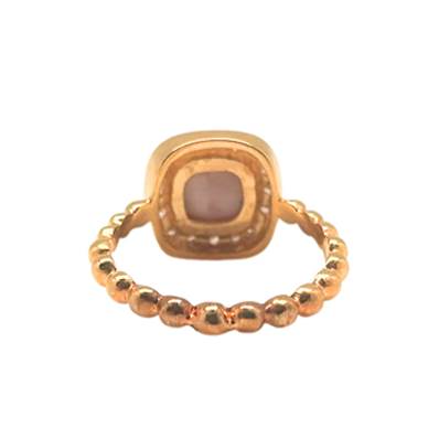 Bague Plaqué-Or 750/°°° Oeil de Méditerrannée – carré pavé brillant