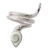 Bague Argent Rhodie Serpent il De Sainte Lucie Goutte