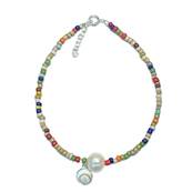 Bracelet Multicolore Et Perle Deau Douce Avec il De Sainte Lucie