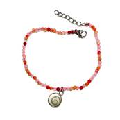 Bracelet Rose Et Orange Avec Breloque il De Sainte Lucie