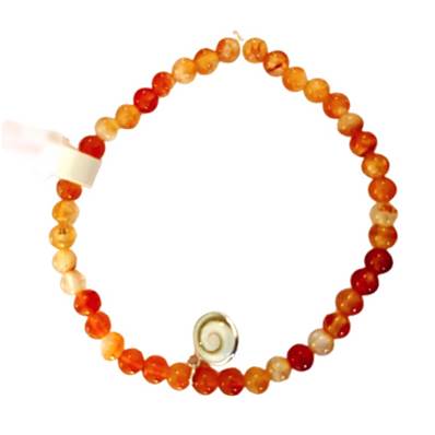 Bracelet Élastique Quartz Orange Et Œil De Sainte Lucie