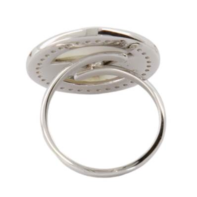 Bague Argent Rhodiée Prestige Œil De Sainte Lucie Pavée