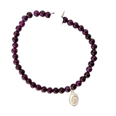 Bracelet Élastique Améthyste Et Œil De Sainte Lucie