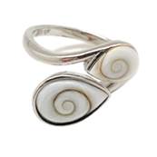 Bague Argent Rhodie Double il De Sainte Lucie Goutte