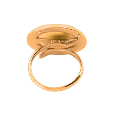 Bague Plaqué Or 750/°°° OSL Méditerranée rond serti