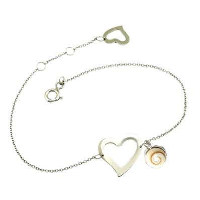 Bracelet Argent Cœur Ajouré Et Œil De Sainte Lucie