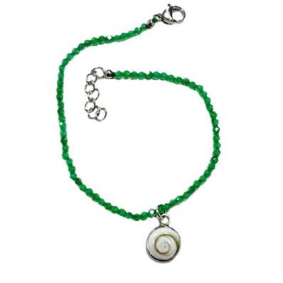 Bracelet Vert Clair Et Breloque Œil De Sainte Lucie
