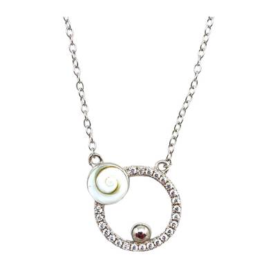 Collier Cercle Argent 925 Oeil de Sainte Lucie et Zirconiums