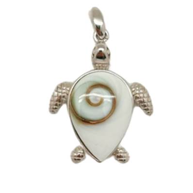 Pendentif Tortue Goutte Œil De Sainte Lucie Argent 925