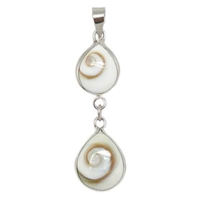 Pendentif Double Goutte Œil De Sainte Lucie Argent 925