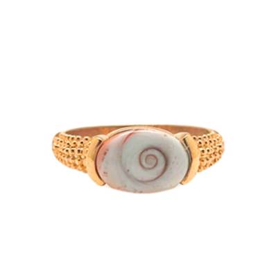 Bague Plaqué-Or 750/°°° Oeil de Méditerrannée – maille ciselée et serti ovale