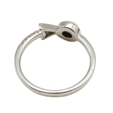 Bague Argent Rhodiée Poisson Œil De Sainte Lucie Pavée