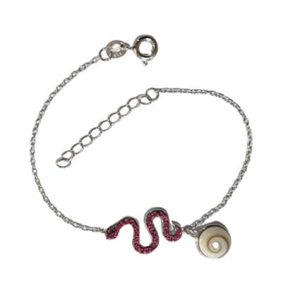 Bracelet Argent Serpent Et Œil De Sainte Lucie