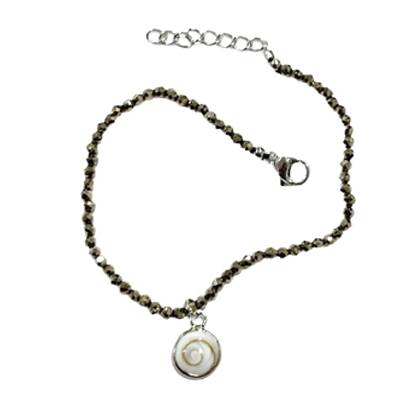 Bracelet Doré Et Breloque Œil De Sainte Lucie