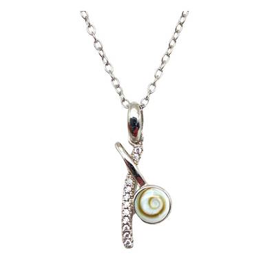 Collier Argent 925 Design Abstrait Oeil de Sainte Lucie