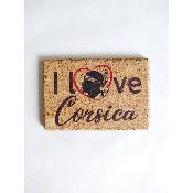 Magnet "I love Corsica" en lige