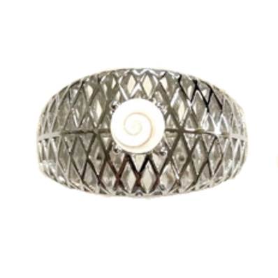 Bague Argent Rhodiée Œil De Sainte Lucie Striée