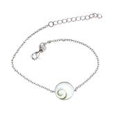 Bracelet Argent Chane Et Grand Cabochon Rond il De Sainte Lucie