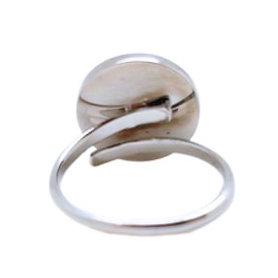 Bague Argent Rhodiée Œil De Sainte Lucie Fond Noir