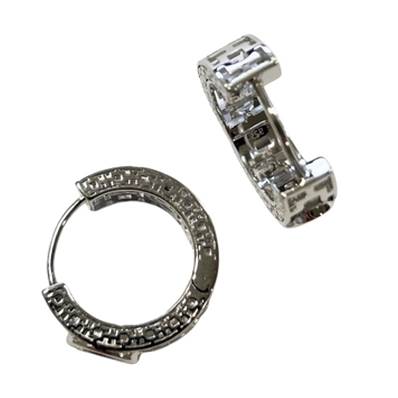 Boucles D’Oreilles Argent Rhodié Ajourées Œil De Sainte Lucie