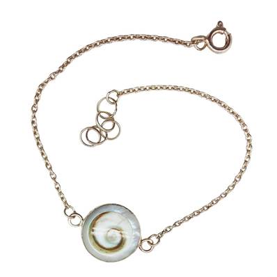 Bracelet Argent Œil De Sainte Lucie Rond Cabochon Large