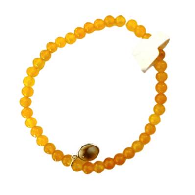 Bracelet Élastique Honey Jade Et Œil De Sainte Lucie