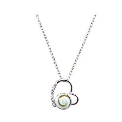 Collier Coeur Ouvert Argent 925 et Oeil de Sainte Lucie