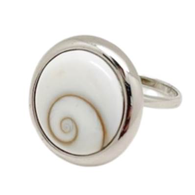 Bague Argent Rhodiée Œil De Sainte Lucie Ronde