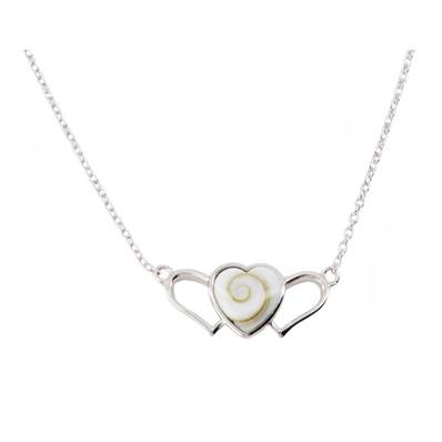 Collier Argent 925 Trois Cœurs et Oeil de Sainte Lucie