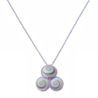 Collier Argent 925 Triple Oeil de Sainte Lucie et Zirconium