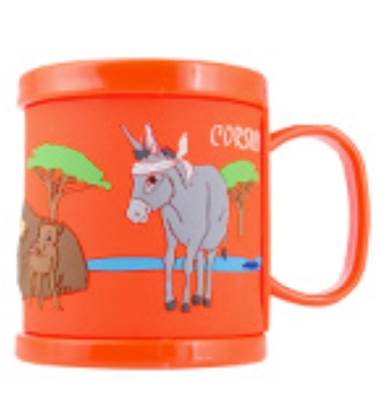 Mug plastique orange Corsica – Âne et sanglier