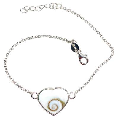 Bracelet Argent Cœur Œil De Sainte Lucie