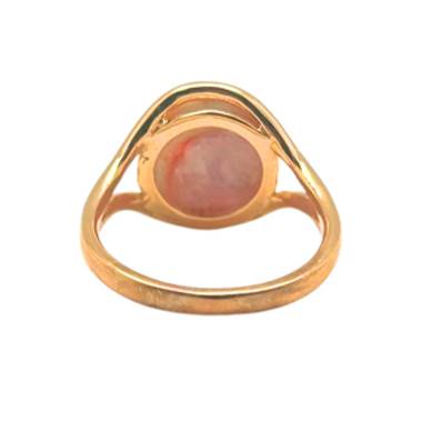 Bague Plaqué Or 750/°°° Oeil de Méditerranée – Cabochon Rond ajouré