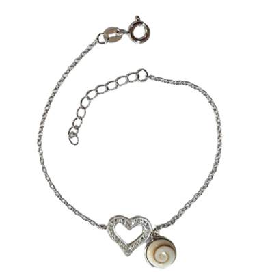 Bracelet Argent Cœur Et Œil De Sainte Lucie